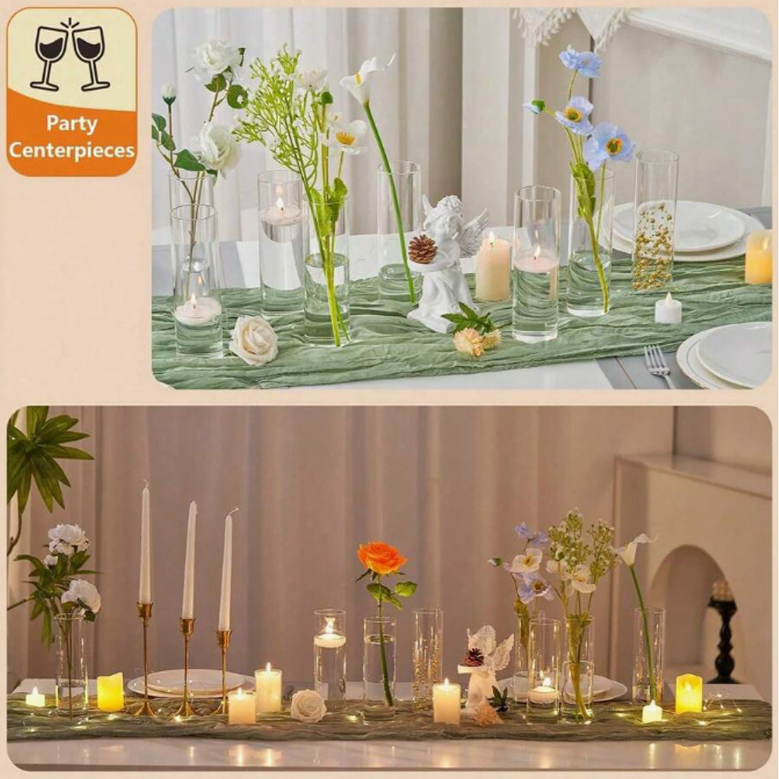 Candle Holders, Glass Vases,transparent Hydroponic Glassware,wedding Decorations