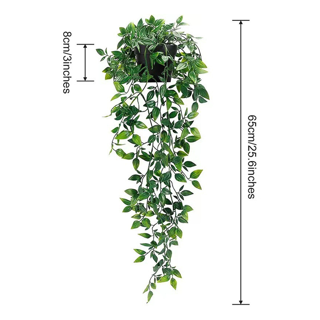 3 Pack Artificial Hanging Plants In Pots Indoor Fake Trailing Plants Home Room UK NEW