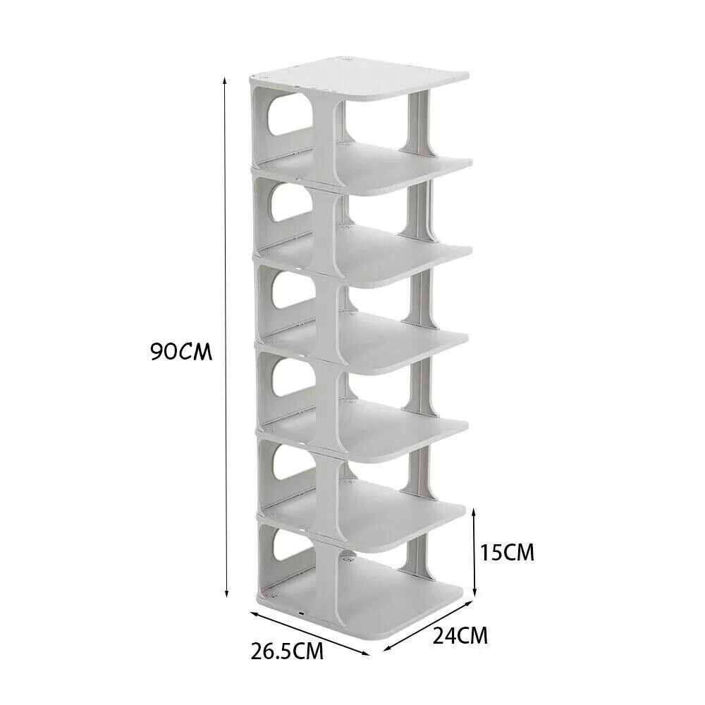 7 Tier Home Organiser Footwear Stand Shoe Rack Tall Storage Shelf Unit Cabinet