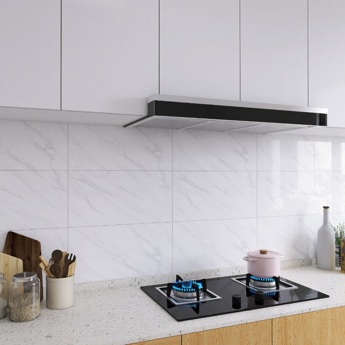 10x Marble Tiles Sticker Self-Adhesive Stick On Kitchen Home Wall Bathroom Decor-62x32x3