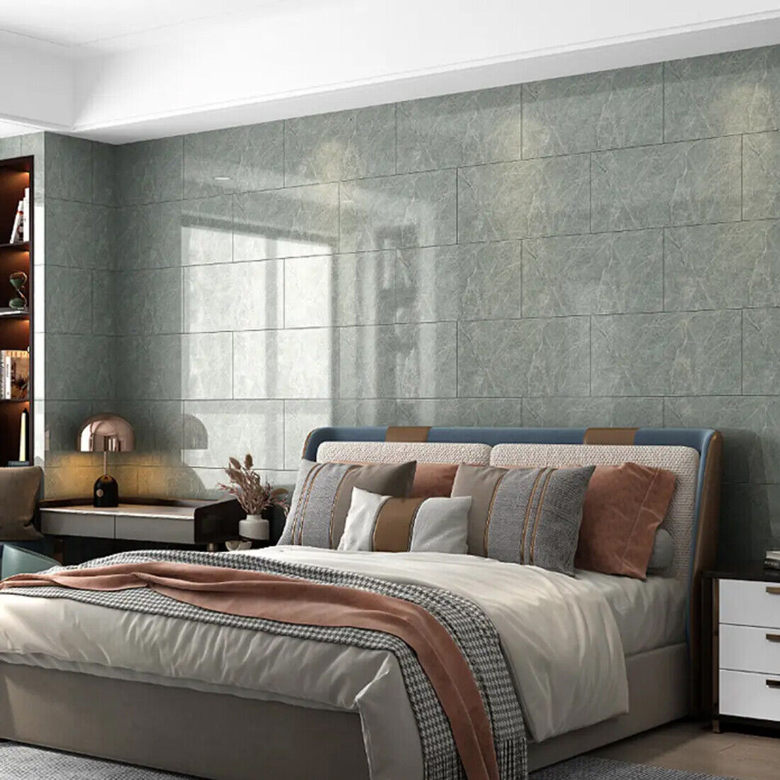 10x Marble Tiles Sticker Self-Adhesive Stick On Kitchen Home Wall Bathroom Decor-62x32x3