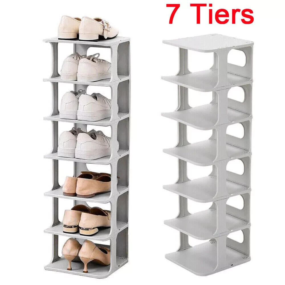7 Tier Home Organiser Footwear Stand Shoe Rack Tall Storage Shelf Unit Cabinet